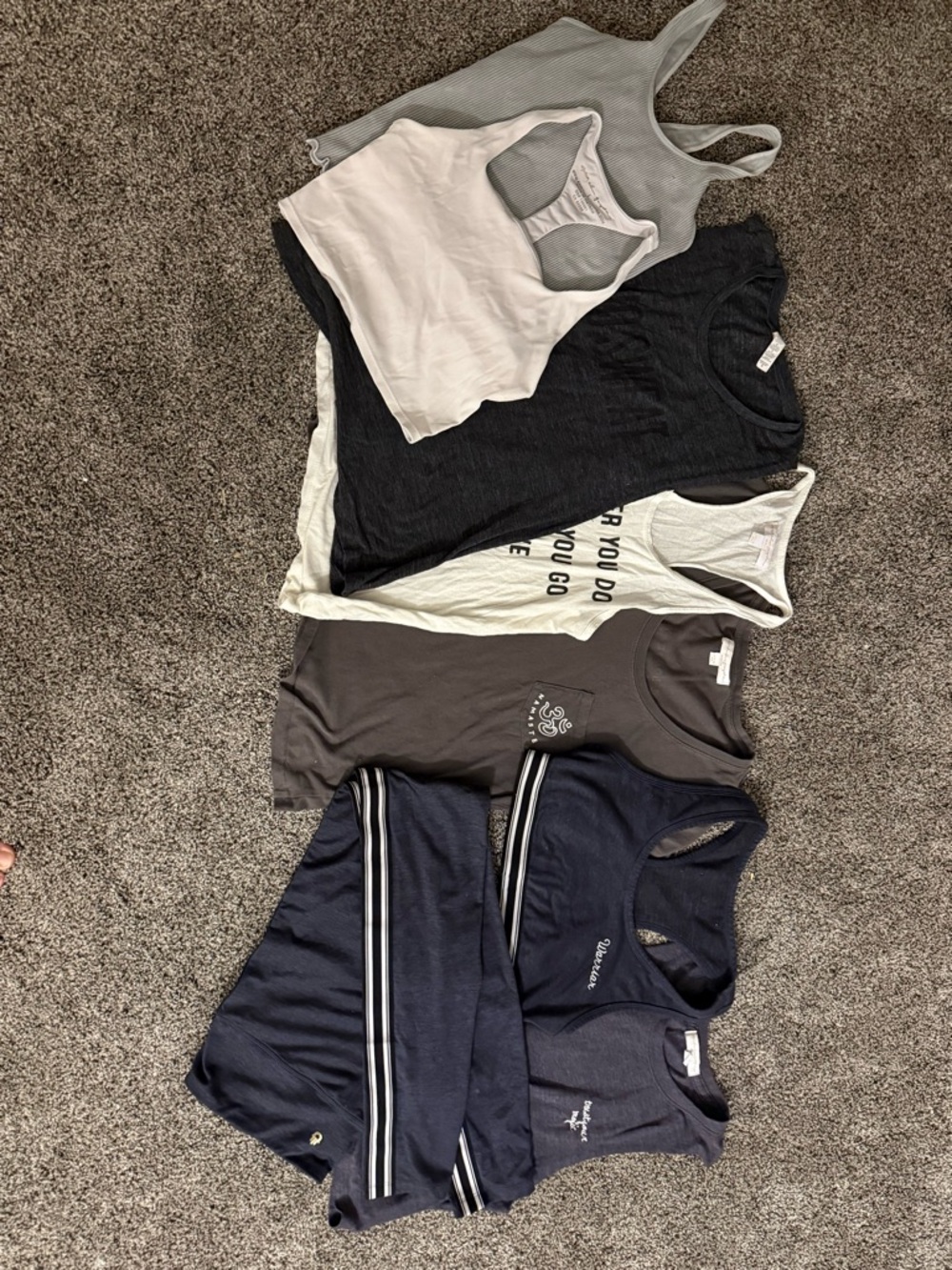 Spiritual Gangster 8 piece yoga separates. 1 pant, 3 Bras, 3 tanks, 1 tee